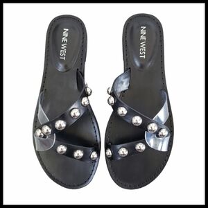 Nine West NWT Studded Slip On Sandals